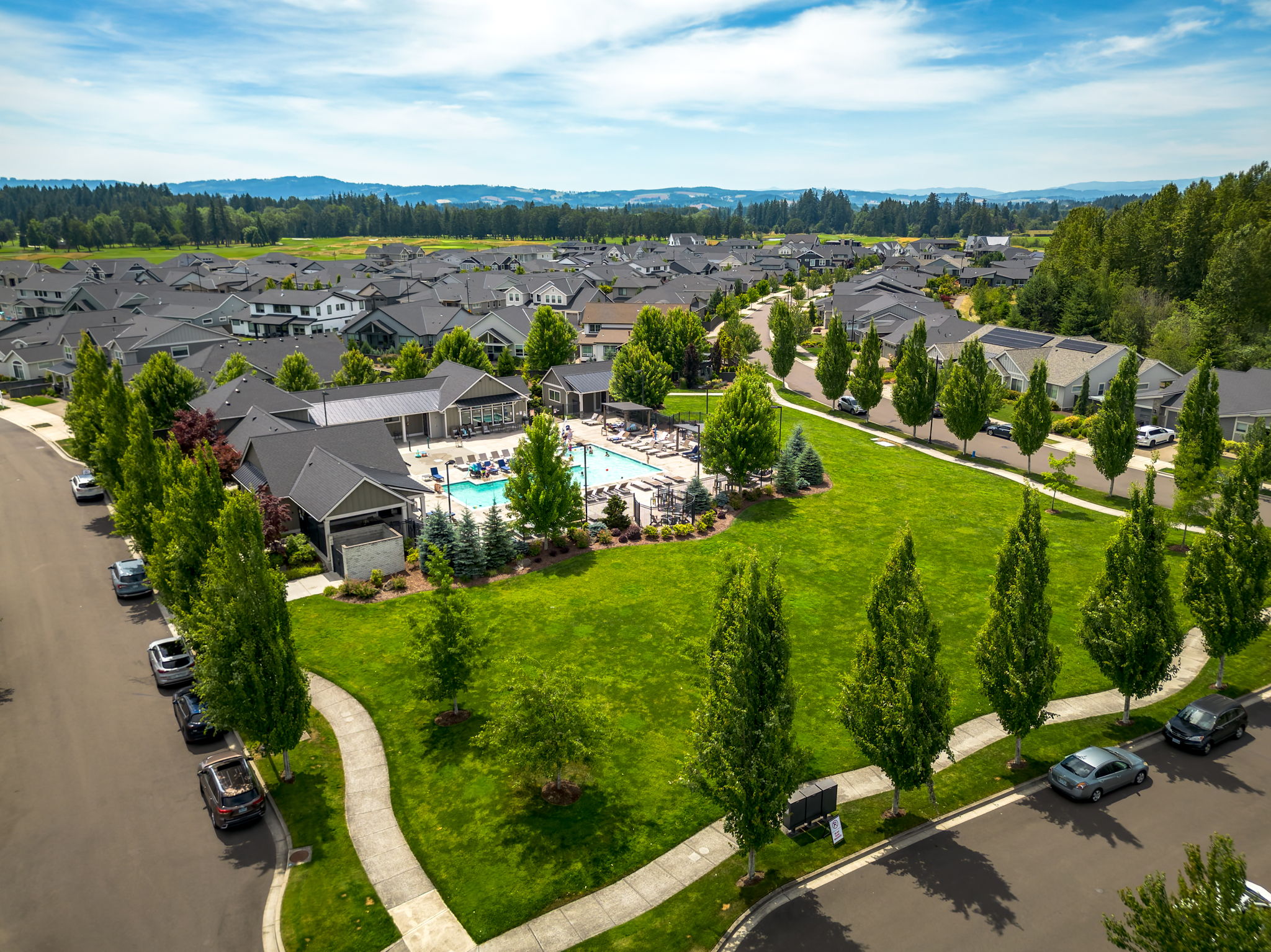 Homes and neighborhood streets in Rosedale Parks
